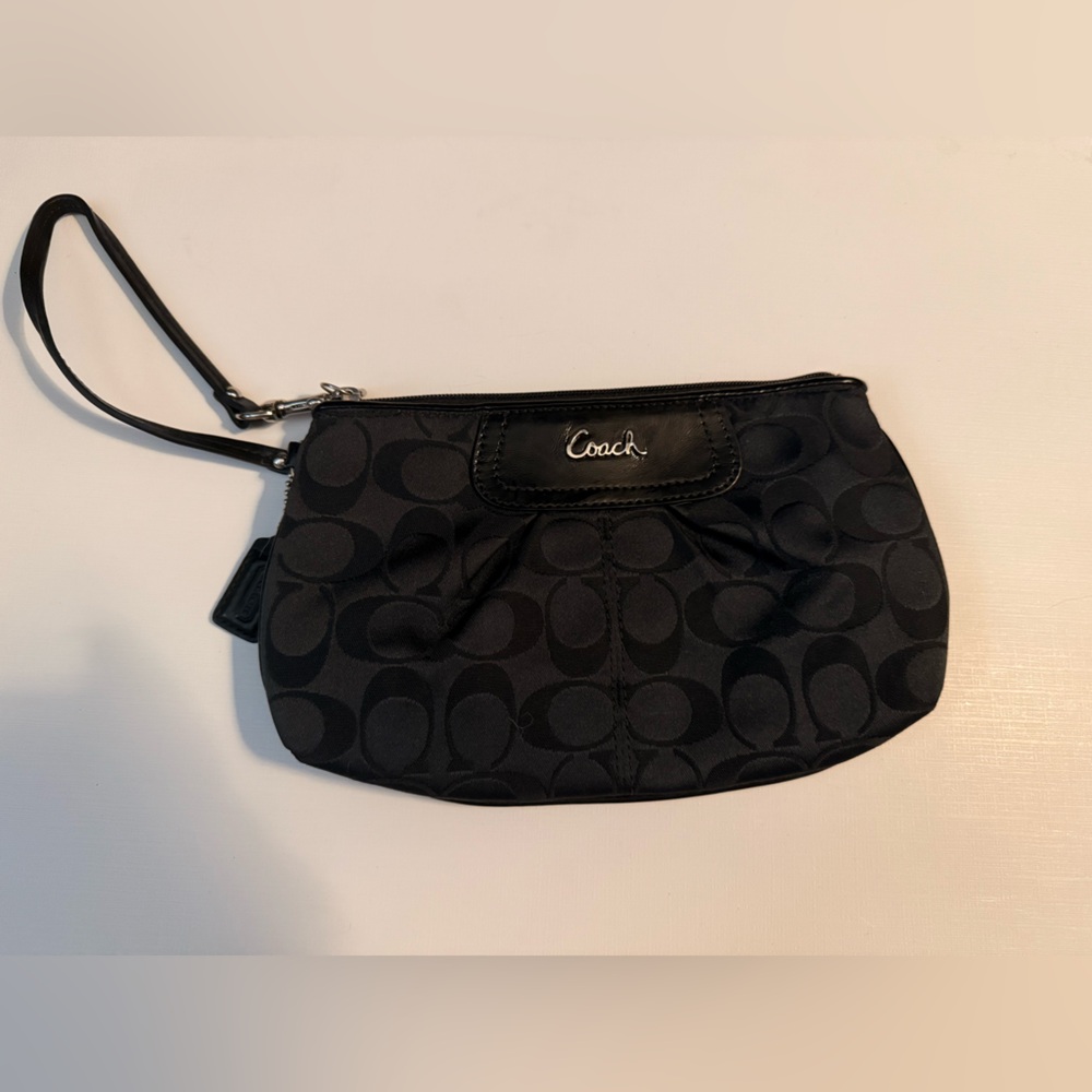 Coach Black Signature Wristlet